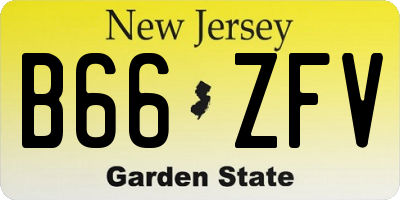 NJ license plate B66ZFV