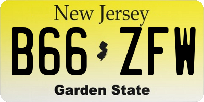 NJ license plate B66ZFW