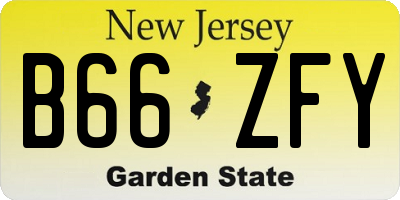 NJ license plate B66ZFY
