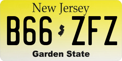 NJ license plate B66ZFZ