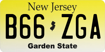 NJ license plate B66ZGA
