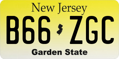 NJ license plate B66ZGC
