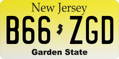 NJ license plate B66ZGD