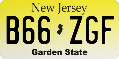 NJ license plate B66ZGF