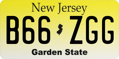 NJ license plate B66ZGG