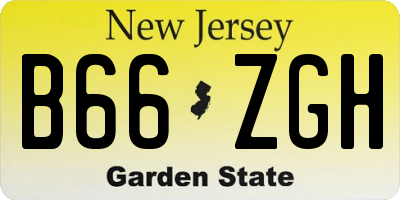 NJ license plate B66ZGH