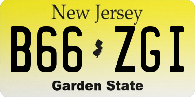 NJ license plate B66ZGI
