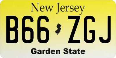 NJ license plate B66ZGJ