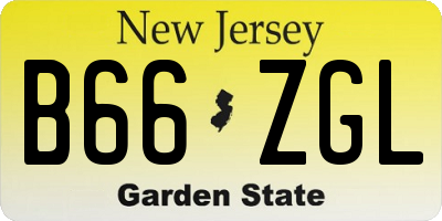 NJ license plate B66ZGL