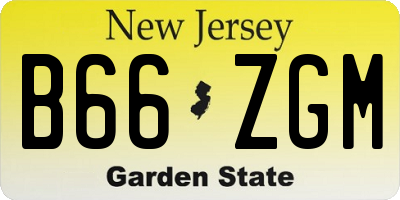 NJ license plate B66ZGM