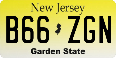 NJ license plate B66ZGN