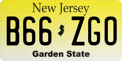 NJ license plate B66ZGO