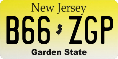 NJ license plate B66ZGP
