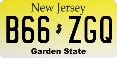 NJ license plate B66ZGQ