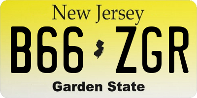 NJ license plate B66ZGR