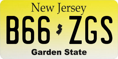 NJ license plate B66ZGS