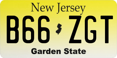NJ license plate B66ZGT