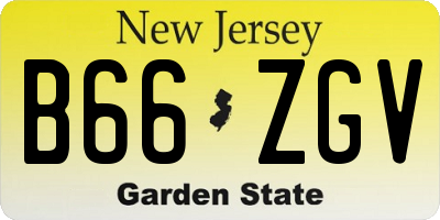 NJ license plate B66ZGV