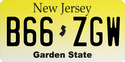 NJ license plate B66ZGW