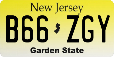 NJ license plate B66ZGY