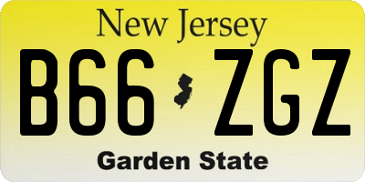 NJ license plate B66ZGZ