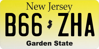 NJ license plate B66ZHA