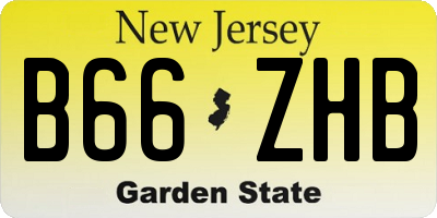 NJ license plate B66ZHB