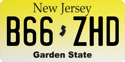 NJ license plate B66ZHD