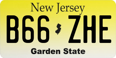 NJ license plate B66ZHE