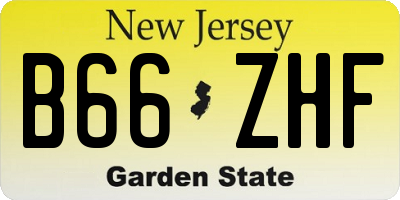 NJ license plate B66ZHF