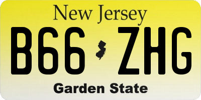 NJ license plate B66ZHG