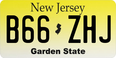 NJ license plate B66ZHJ