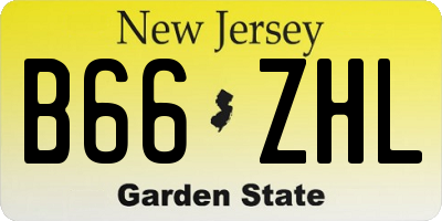 NJ license plate B66ZHL