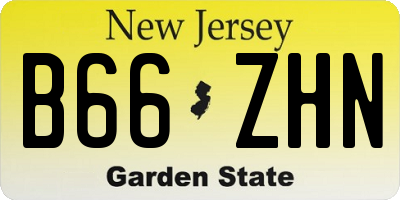 NJ license plate B66ZHN