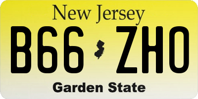 NJ license plate B66ZHO