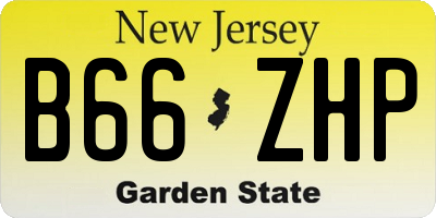 NJ license plate B66ZHP
