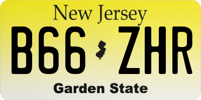 NJ license plate B66ZHR