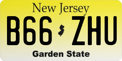 NJ license plate B66ZHU