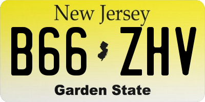 NJ license plate B66ZHV
