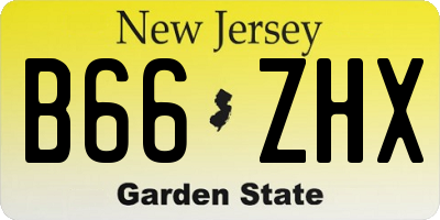 NJ license plate B66ZHX