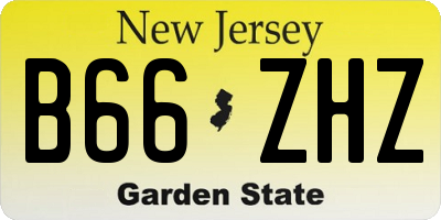 NJ license plate B66ZHZ