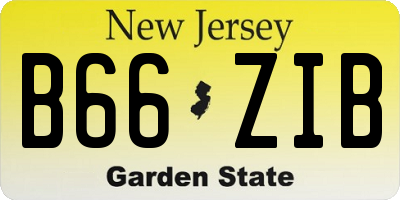 NJ license plate B66ZIB