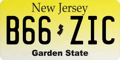 NJ license plate B66ZIC