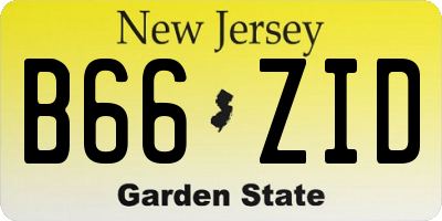 NJ license plate B66ZID