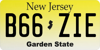 NJ license plate B66ZIE