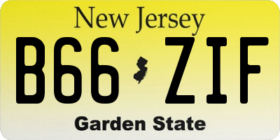 NJ license plate B66ZIF