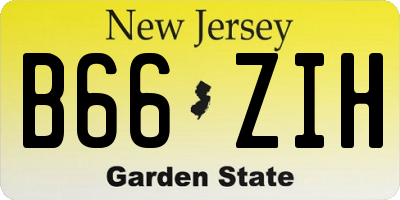NJ license plate B66ZIH