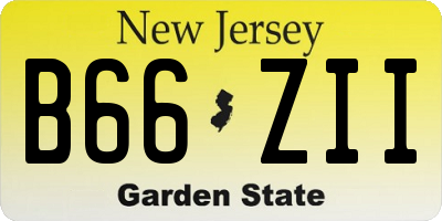 NJ license plate B66ZII