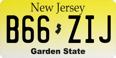 NJ license plate B66ZIJ