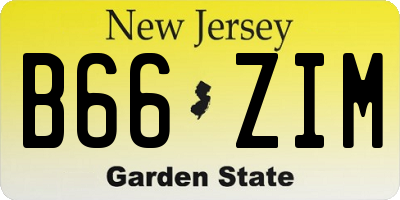 NJ license plate B66ZIM